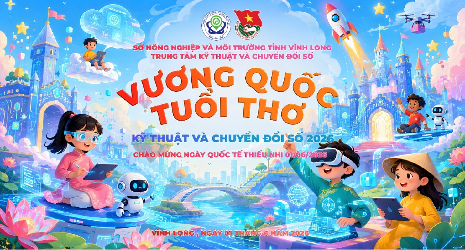 Chương trình họp mặt “Vương quốc tuổi thơ - Kỹ thuật và Chuyển đổi số 2026” nhân Ngày Quốc tế Thiếu nhi 01/6 cho các cháu thiếu nhi là con, cháu của  viên chức, người lao động thuộc Trung tâm Kỹ thuật và Chuyển đổi số